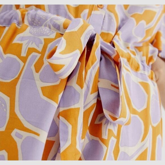 Vibrant Orange and Purple Midi Dress - Picture 5 of 11